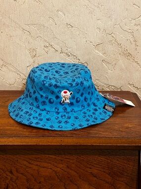 Super Mario Bros Collection Movie Kid’s Toad Bucket Hat Nintendo NWT